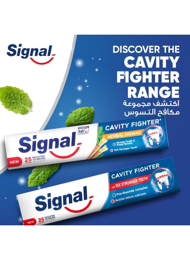 SIGNAL Fluoride Toothpaste, for fresh breath, Cavity Fighter, tooth paste for 10x stronger teeth, 75ml x 4 - Image 4